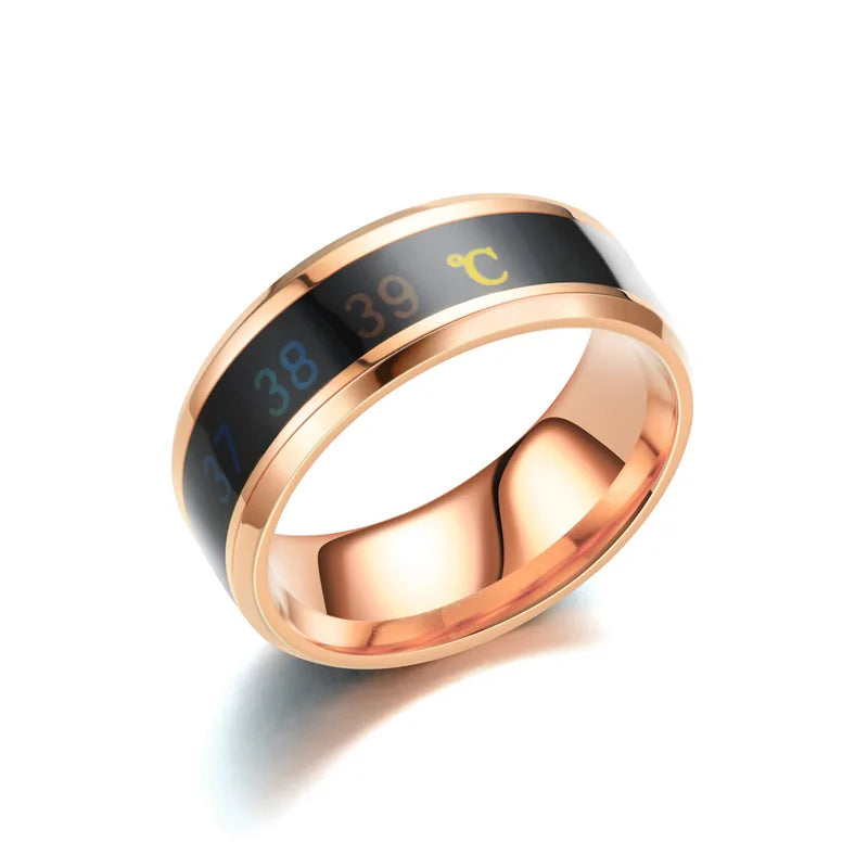 UAGE Temperature Ring Titanium Steel Mood Emotion Intelligent Temperature Sensitive Rings for Women Men Waterproof Jewelry