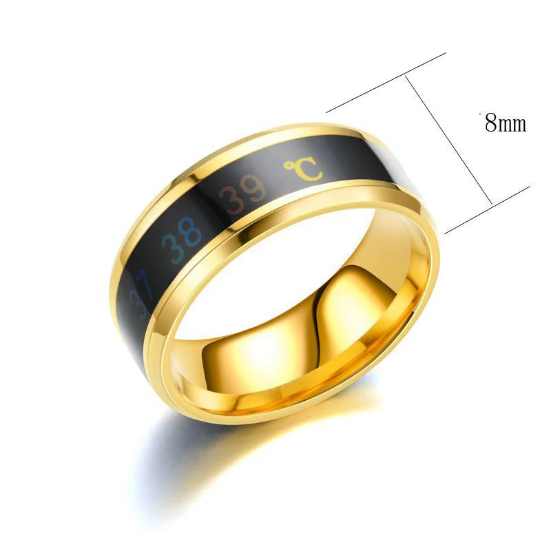 UAGE Temperature Ring Titanium Steel Mood Emotion Intelligent Temperature Sensitive Rings for Women Men Waterproof Jewelry