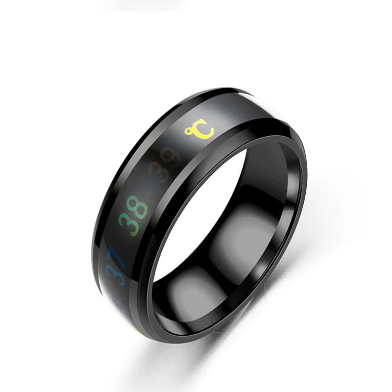 UAGE Temperature Ring Titanium Steel Mood Emotion Intelligent Temperature Sensitive Rings for Women Men Waterproof Jewelry