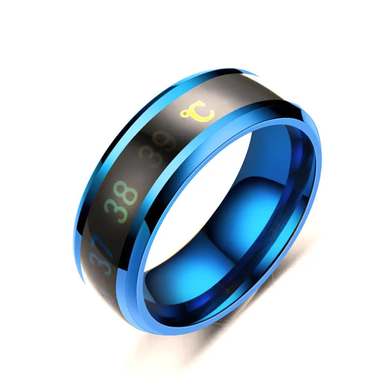 UAGE Temperature Ring Titanium Steel Mood Emotion Intelligent Temperature Sensitive Rings for Women Men Waterproof Jewelry