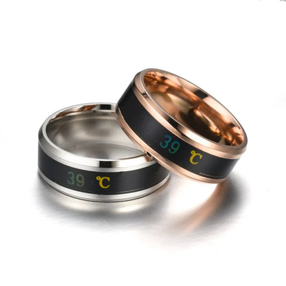 UAGE Temperature Ring Titanium Steel Mood Emotion  Intelligent Temperature Sensitive Rings for Women Men Waterproof Jewelry